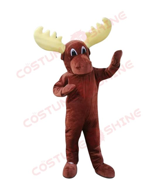 Moose Elk Wapiti Horned Deer Mascot Costume for Adults – Cheerleading Animal Fursuit