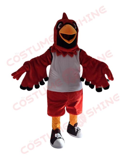 Cheerleading Red Cardinal Bird Mascot Costume – Playful Animal Fursuit for School Events