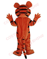 Black and White Tiger Mascot Costume – Playful Animal Fursuit Design for Halloween Sports Events