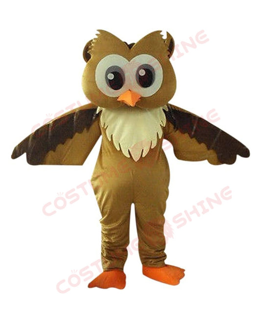 Cheerleading Big Brown Owl Mascot Costume for Adults Men & Women Animal Outfit