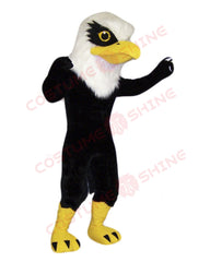 Black Fierce Eagle Mascot Costume with White Head - Cheerleading Animal Fursuit