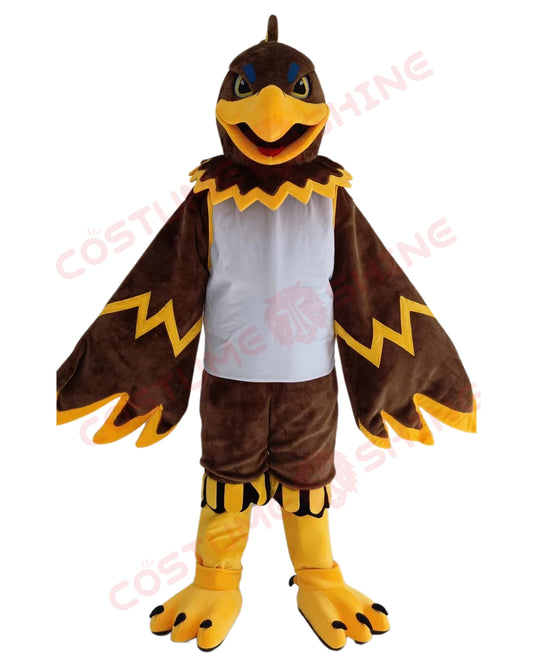 Brown & Golden Hawk Eagle Mascot Costume for Adults Men & Women Animal Cartoon Outfit