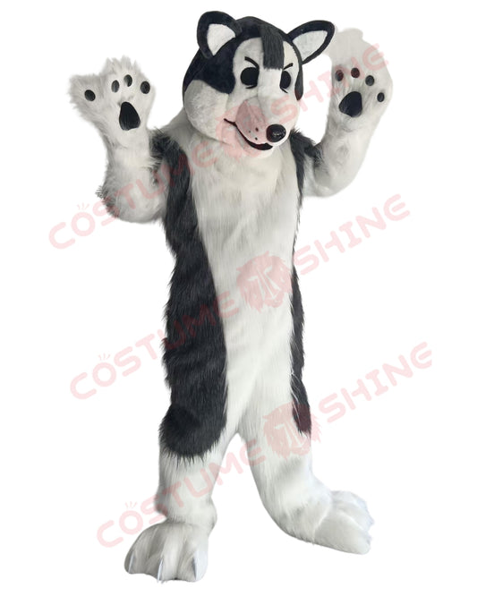 Realistic Wolf Husky Dog Mascot Costume for Adults Men & Women Animal Fursuit