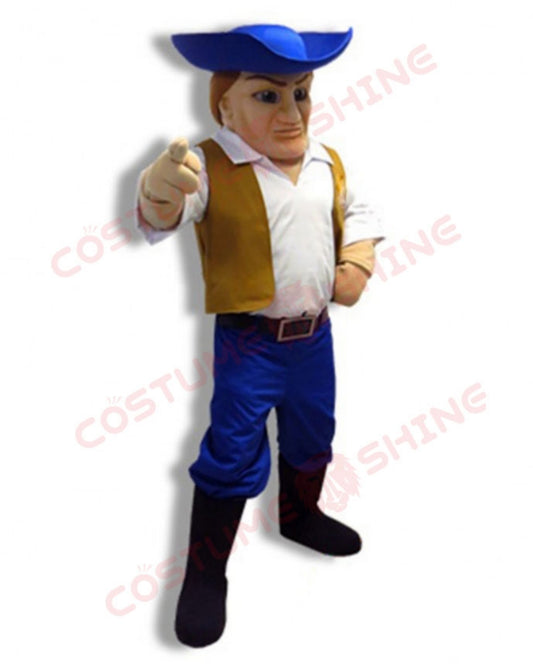 Handsome Patriot Mascot Costume in Blue Hat Halloween Christmas Party