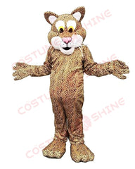 Cheerleading Leopard Tiger Mascot Costume – Cartoon Character Animal Fursuit for Halloween Sports Events