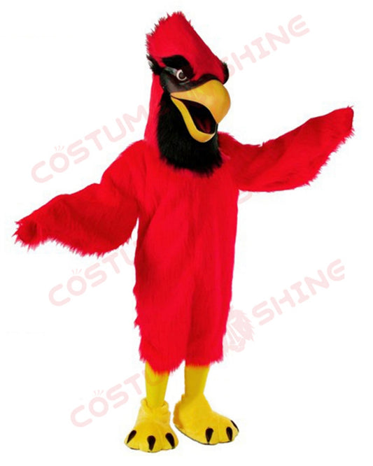 Deluxe Red Cardinal Mascot Costume for Adults Men & Women Animal Cartoon Outfit