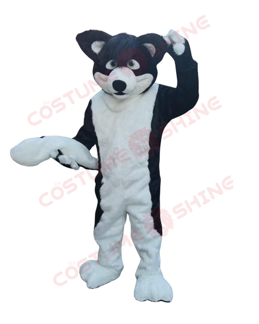 Black & White Husky Dog Mascot Costume - Cheerleading Animal Fursuit